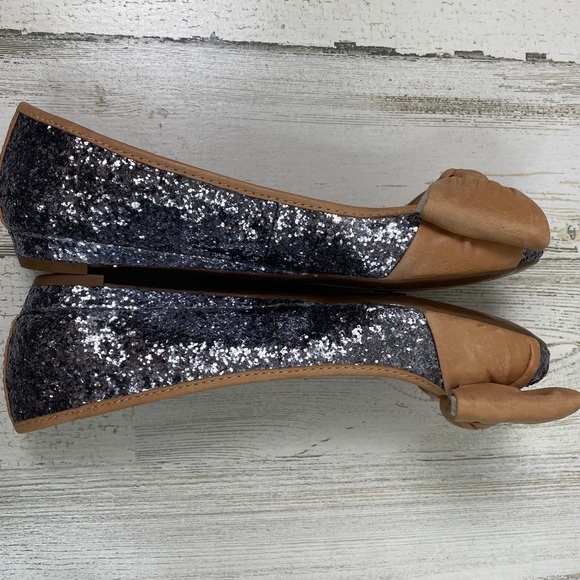Franco Sarto Artisan glitter leather bow flats - Picture 5 of 9